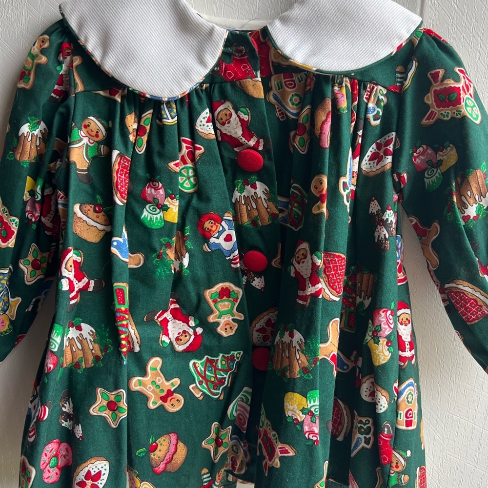 Hand made christmas dress for a little girl slightly used